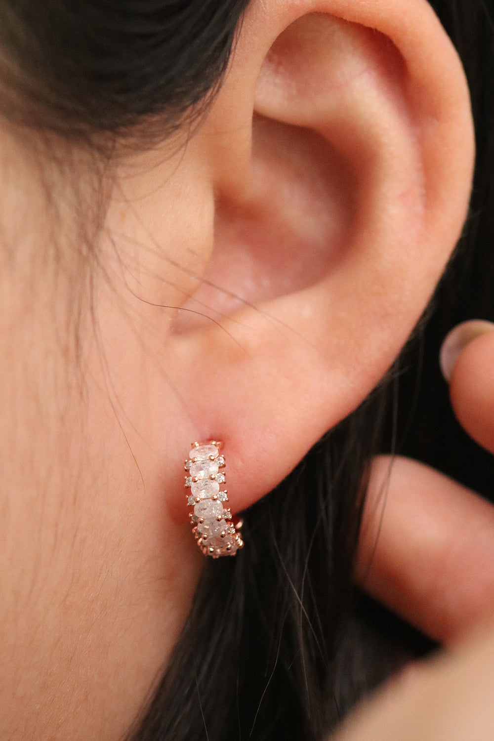 Halbcreolen mit Kristallrand