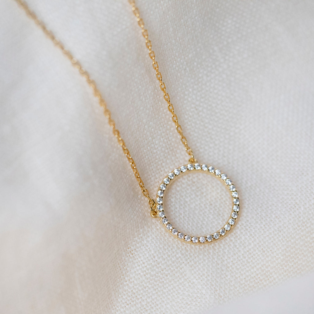 Kreis-Anhänger Halskette – Silber